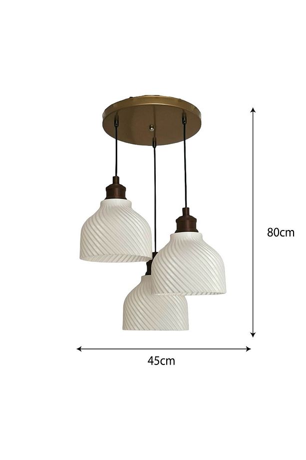 Elegan 3'lü Avize -Eskitme Modern Sarkıt Mutfak Oturma Odası Salon Sarkıt Avize - 4