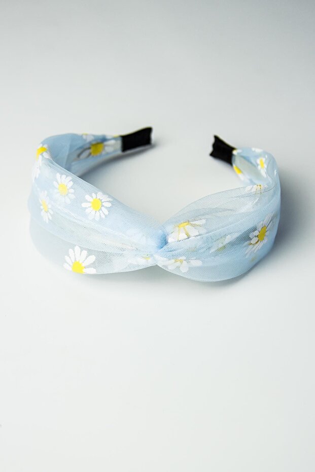 Papatya Işlemeli Tül Taç - 2