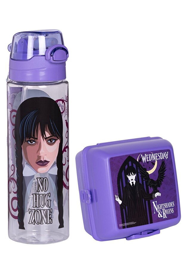 Wednesday 700 ml Water Bottle and Lunch Box