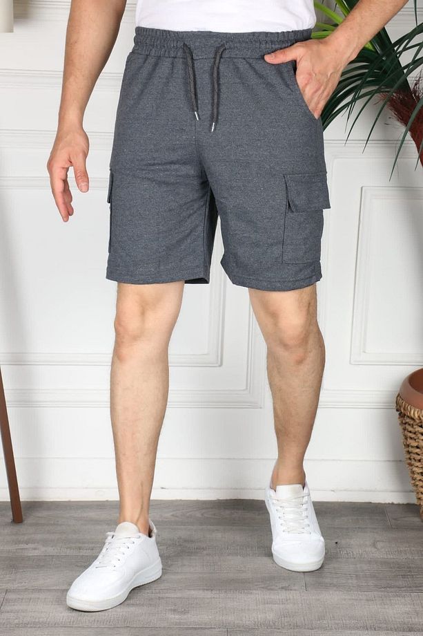 Rahat Kalıp Unisex 2 İplik Kargo Cep Spor Şort - 3
