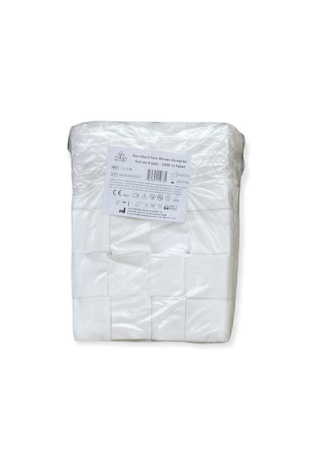 Yüksek Emişli Spanç Nonwoven 5 X 5 4 Kat 1000 Adetlik Paket Tules - 1