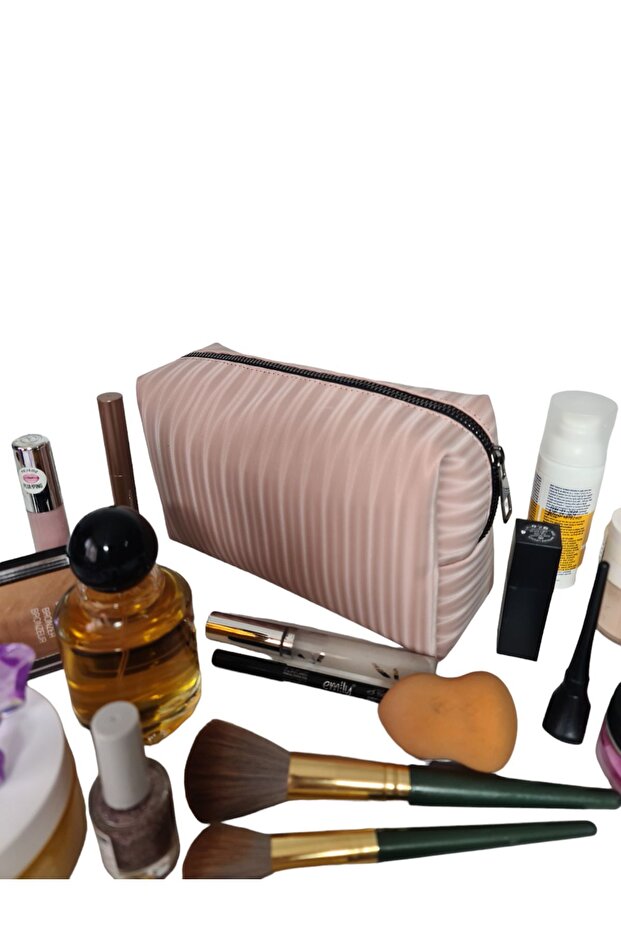 حقيبة مكياج كبيرة الحجم منقوشة - 2