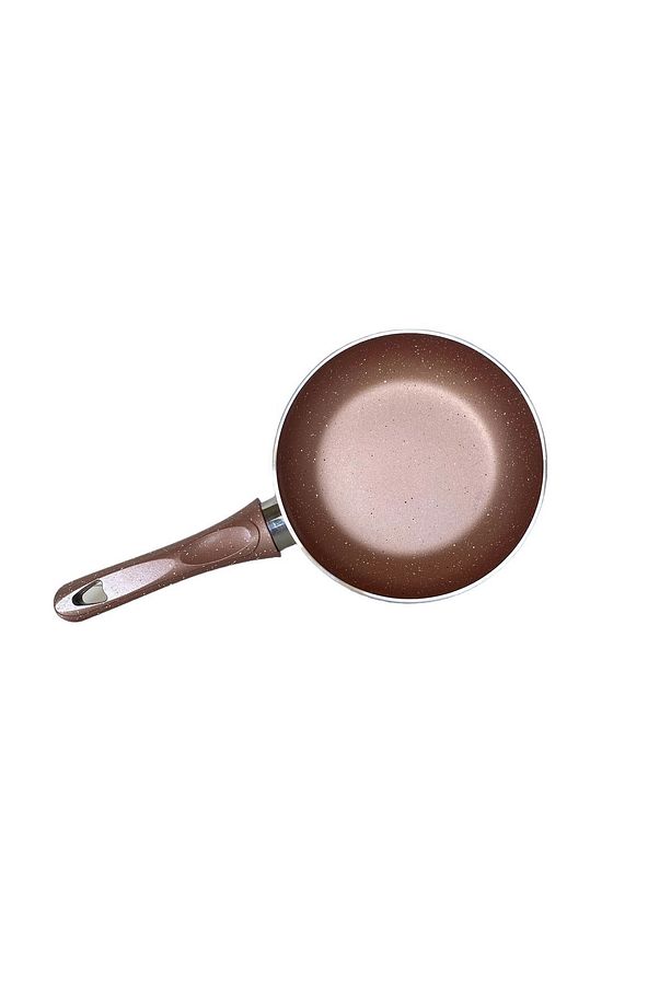 18 cm Granit Tek Saplı Tava Yanmaz, Yapışmaz Kolay Temizlenebilen Tava/ Bakalit Kulplu - 1