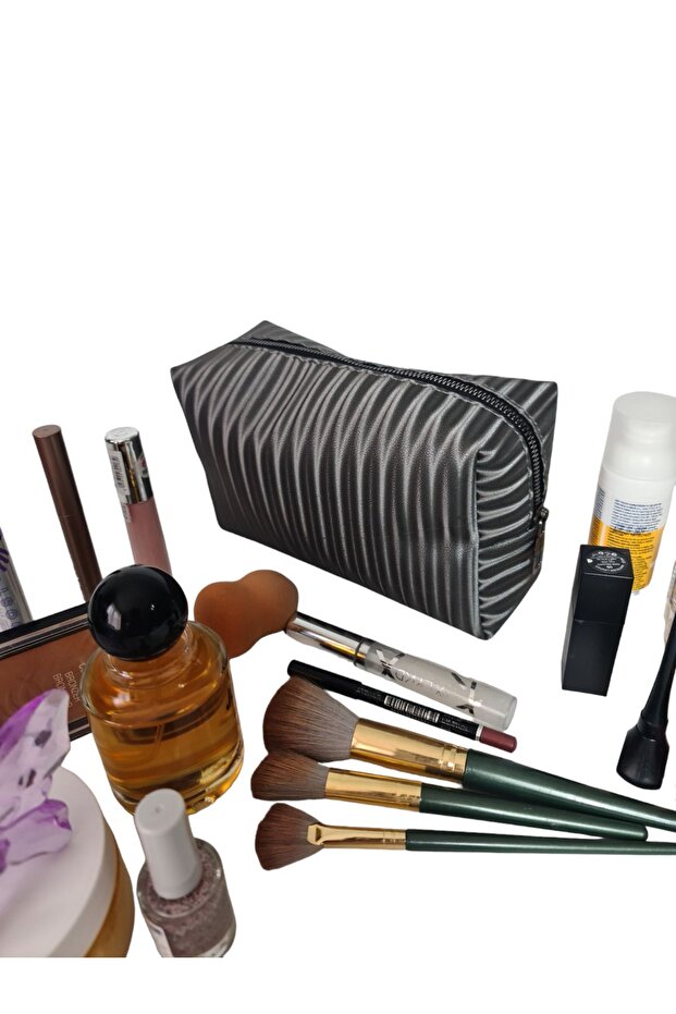 حقيبة مكياج كبيرة الحجم منقوشة - 2