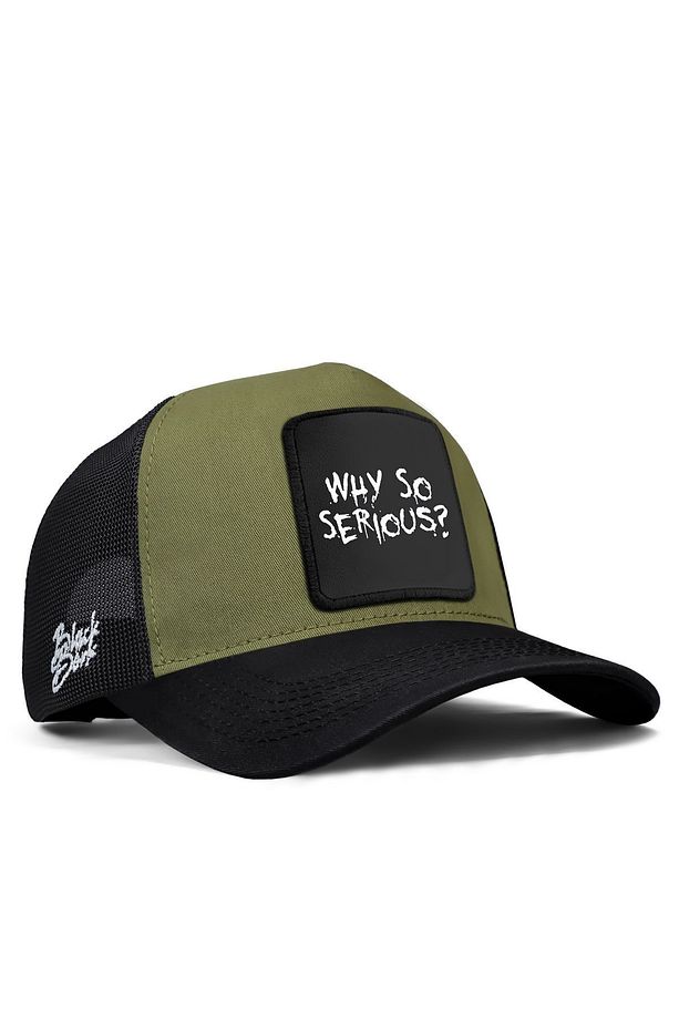 V1 Why So Serious Logolu Siyah-haki Trucker Şapka - 1