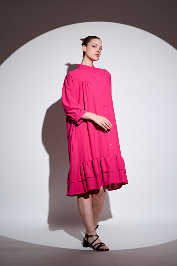 فستان مكشكش بأزرار - 2