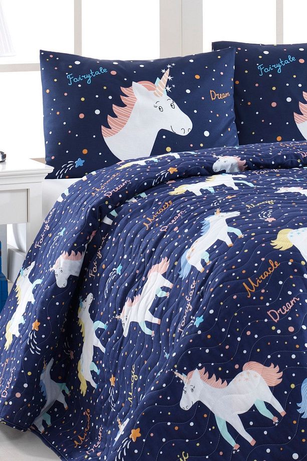 Kapitone Yatak Örtüsü Seti Çift Kişilik MagicUnicorn Laci - 3