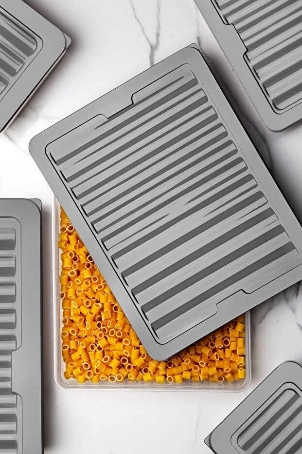 Gray Set of 8 Freshbox - Storage Container Suitable for Microwave and Diffraction - 3