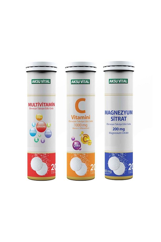 C Vitamini & Multivitamin & Magnezyum Sitrat Efervesan 3'lü Set - 1