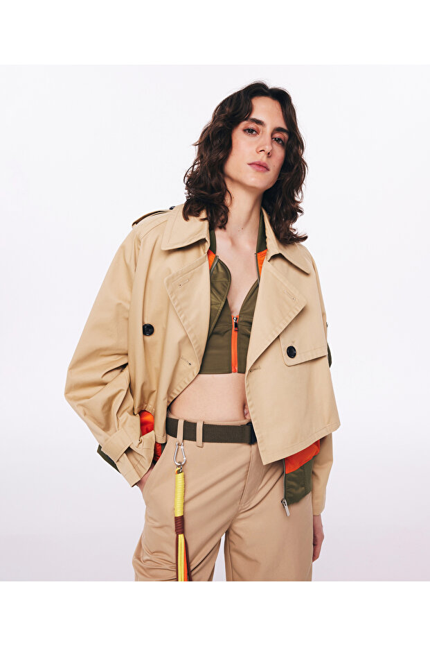 Natural Woven Trench Coat