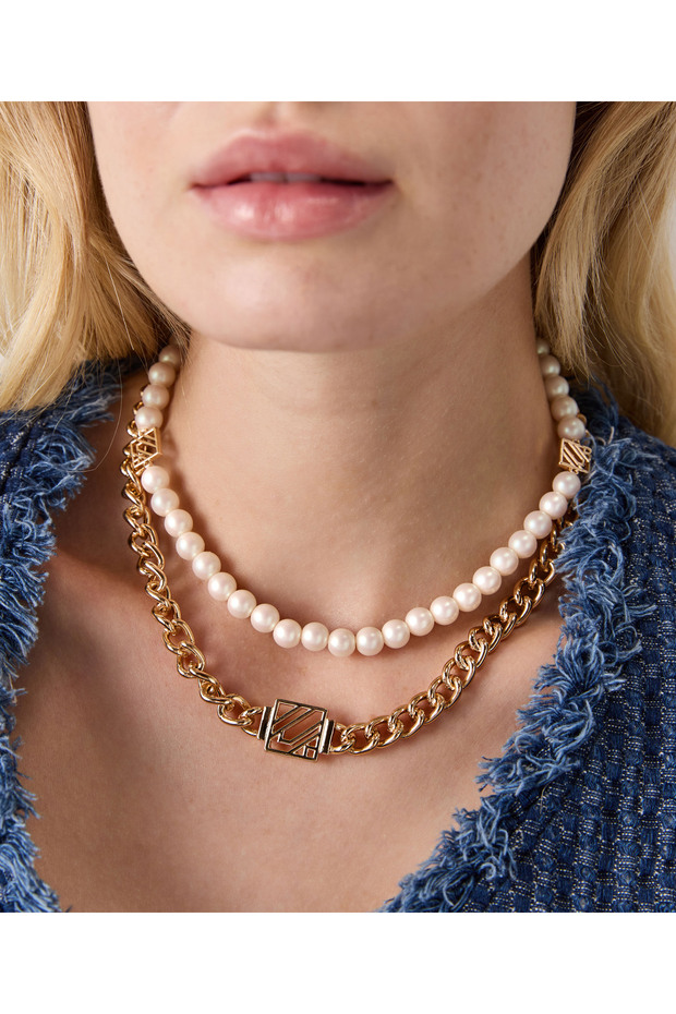 Monogram Detailed Chain Necklace