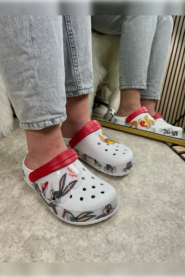Günlük Terlik Bugs Bunny Sabo Hemşire Doktor Aşçı Sandalet Desenli Taban Crf-8246 - 4