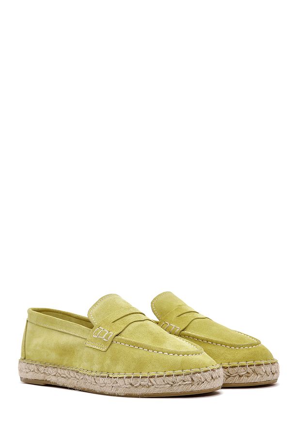 Kadın Sarı Süet Deri Espadril 24sfd152810 - 4