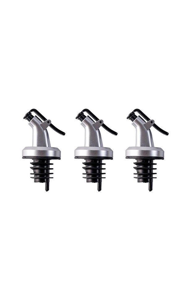 Silver Color Drip-Free Oil Pot Spout - Set of 3 | Non-Drip, Leak-Proof Lid