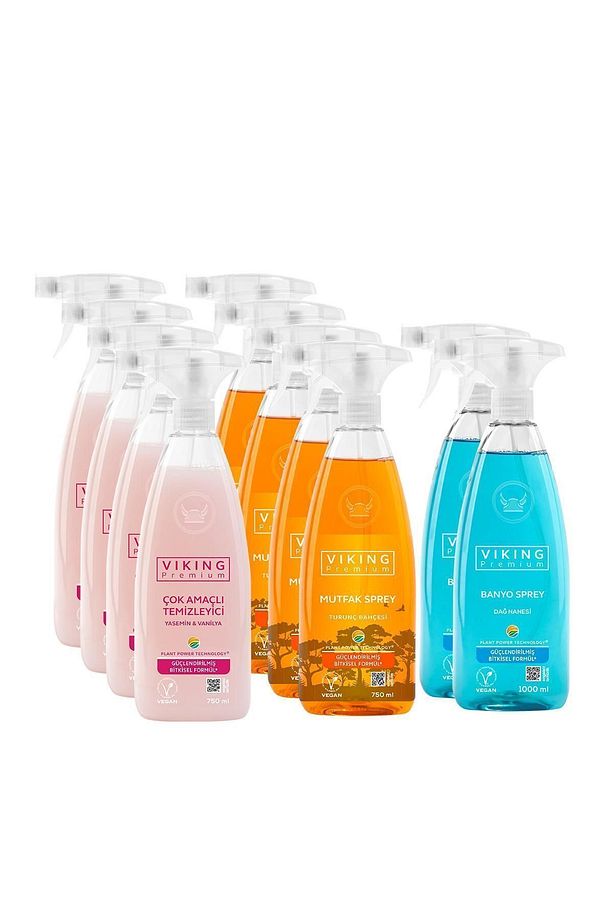 Premium Sprey Karma 10'lu Paket (4x Mutfak, 2x Banyo, 4x Çok Amaçlı ,)750 ml - 1