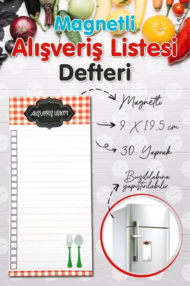 Buzdolabı Magnetli Alışveriş Listesi Not Defteri Kd-t429 - 1