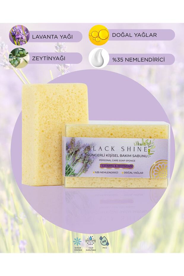 Natural Lavender Extract, 35% Moisturizing, Sponge Personal Solid Care Soap 100 Gr