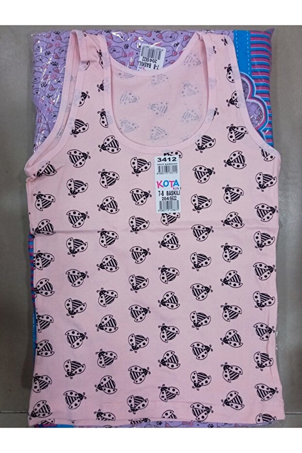 3412 Girl's Wide Strap Patterned Athlete Set of 6