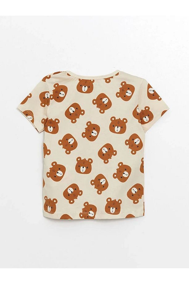 LCW baby Bisiklet Yaka Baskılı Erkek Bebek Şortlu Pijama Takımı - 3