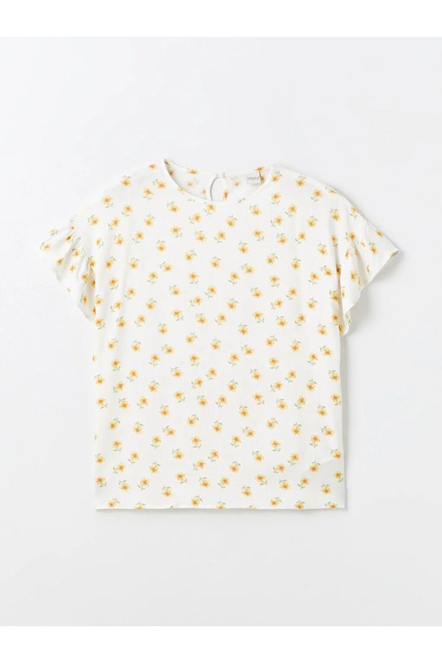 LCW Kids Crew Neck Floral Girl's Blouse