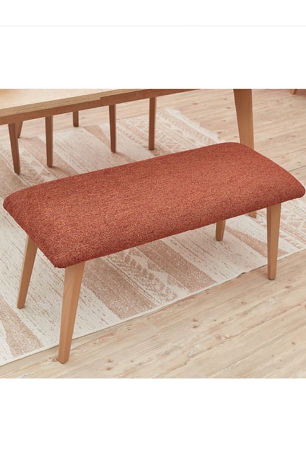 Bohem Yemek Odası Takımı 4 Sandalye 1 Bench Meşe Görünümlü Ve Ahşap Ayaklı - 4