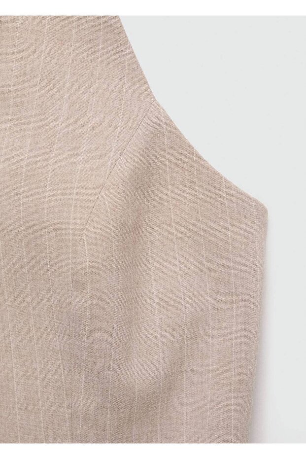 Schlanke, gestreifte Weste mit Neckholder - 6