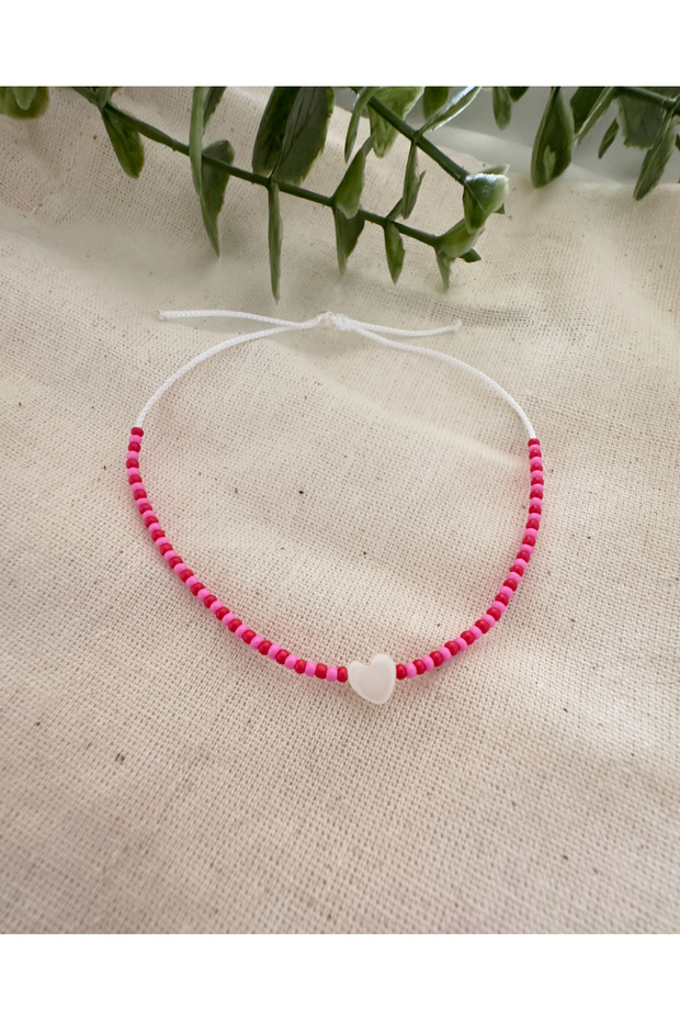 White Red Pink Heart Bracelet