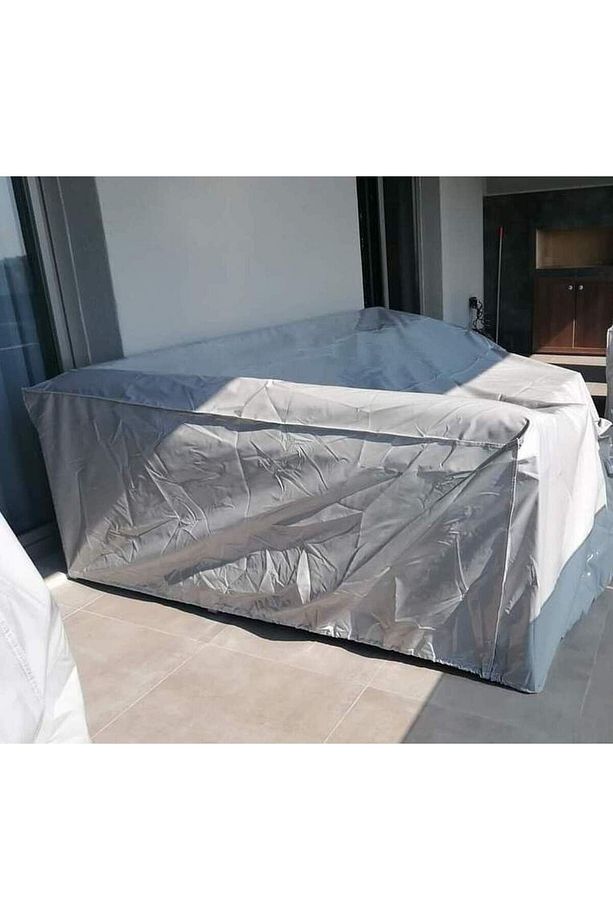 Bahçe Mobilya Brandası 160x100x80 Cm Masa Sandalye Koruma Örtüsü Kılıf Gri Su Geçirmez - 1