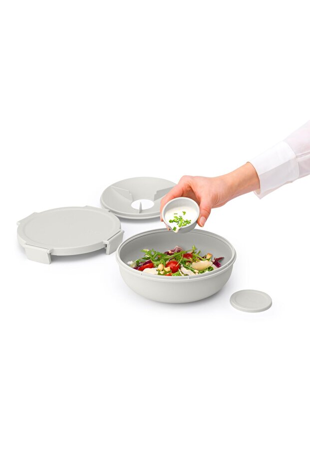 004-01-MAKE TAKE LIGHT GRAY PLASTIC COMPARTMENT DISHWASHING PLATE 1.3L