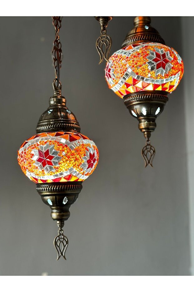 Otantik El Yapımı Mozaik Avize - 4