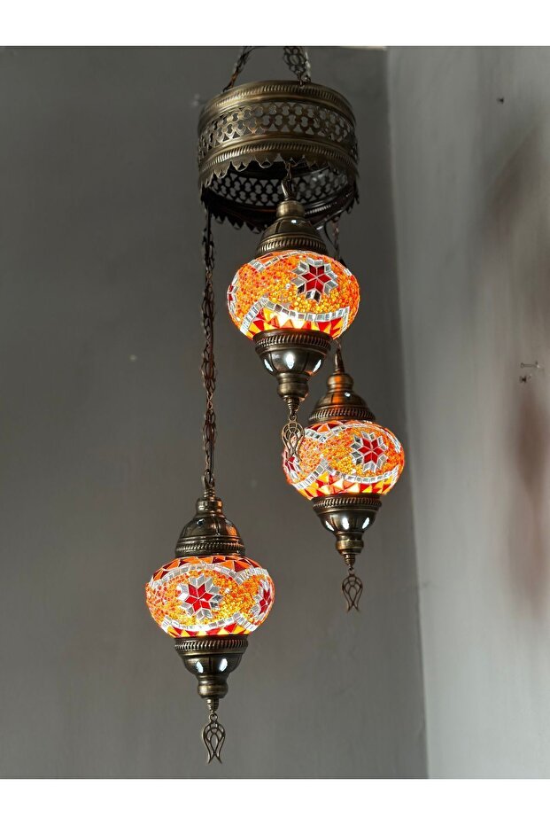 Otantik El Yapımı Mozaik Avize - 1