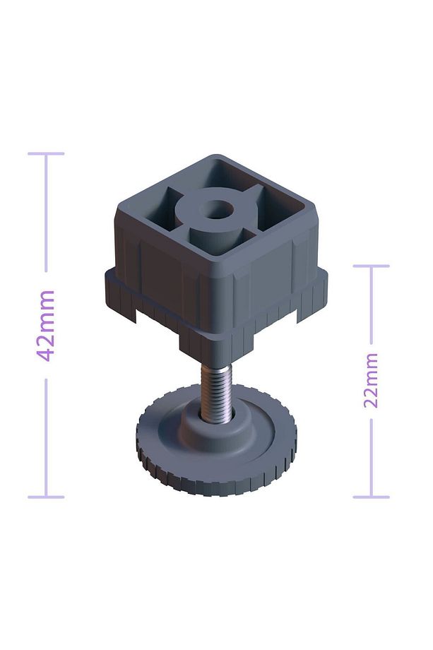 40x40 Gizli Ayarlı Rotil Ayak Takımı (gri) - 4