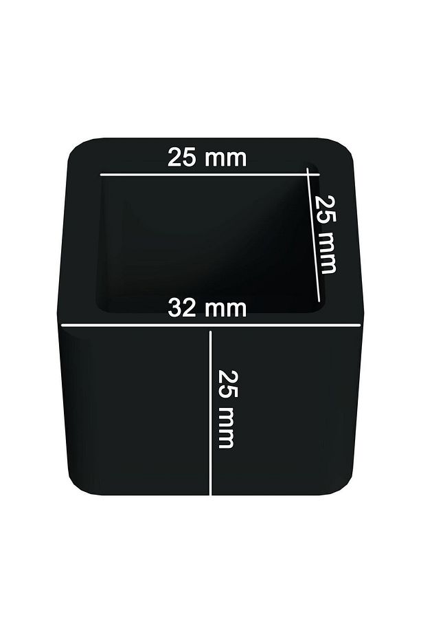 25x25 Mm Kare Pvc Sandalye Profil Ayak Pabucu Sessiz Yumuşak - Siyah (4 Adet) - 3