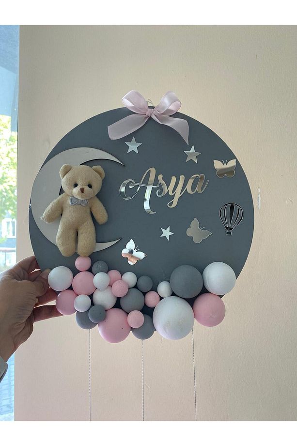 Bebek Hastane Kapı Süsü Ahşap Bubble - 3