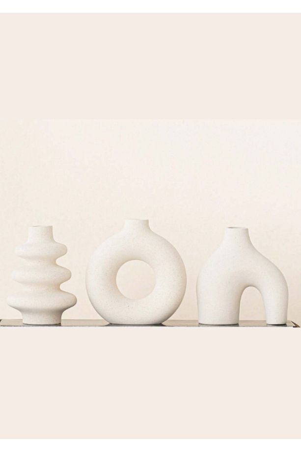 10 Cm Minimal Vazo Set 3'lü Bohem Biblo Minyatür Dekoratif Vazo - 2