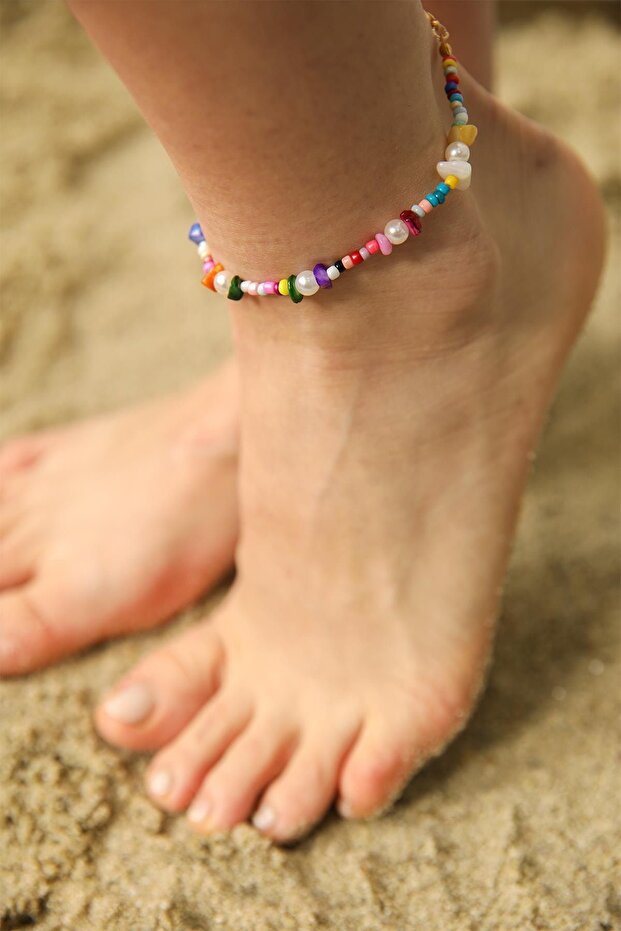 Women's Multi Bead Stone Anklet