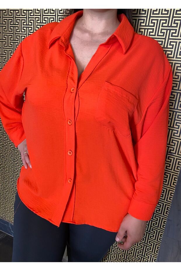Oversize ayrobin kumaş gömlek - 2