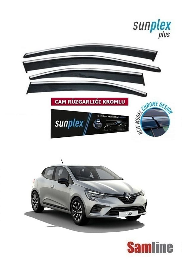 Renault Clio 5 Hatchback  2023 Modeller için Kromlu Cam Rüzgarlığı Takımı 4'lü Set - 2