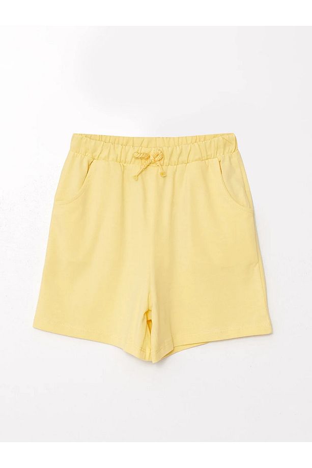 LCW Kids Beli Lastikli Basic Kız Çocuk Şort - 1