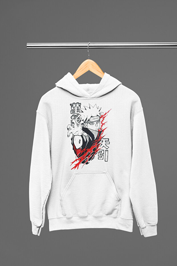 Anime Manga Printed Long Sleeve Brushed Inside 3-Thread Hooded Sweatshirt