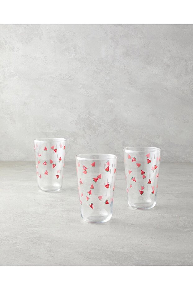 Watermellies 3-Piece Red Glass Set - 400 ml