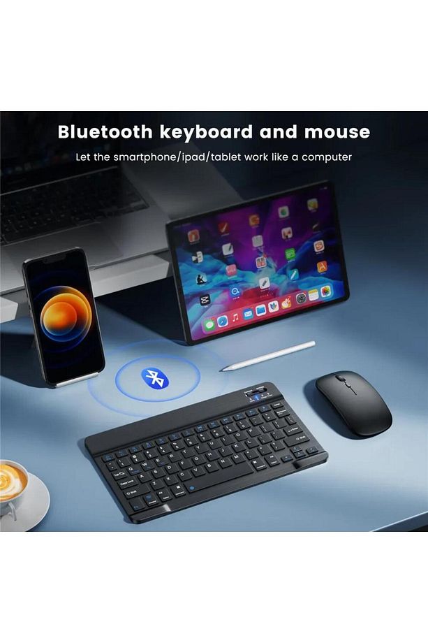2.4 Ghz Wireless Kablosuz Klavye Ve Mouse Seti Bluetooth Keyboard - 3