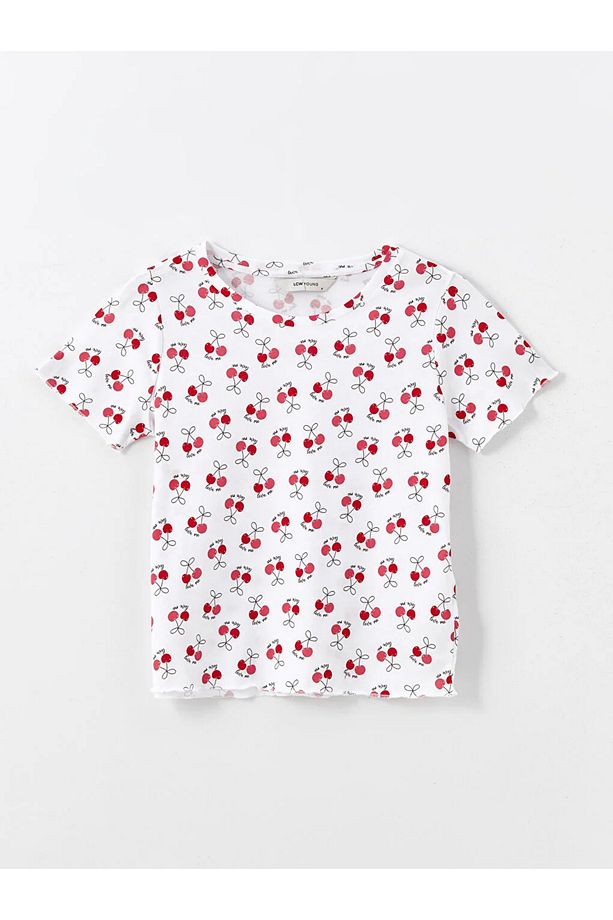 LCW Young Bisiklet Yaka Baskılı Kısa Kollu Kadın Şortlu Pijama Takımı - 6