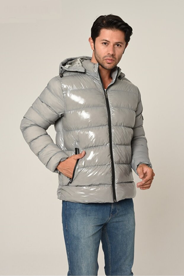 Erkek Kapüşonlu Mont - 1