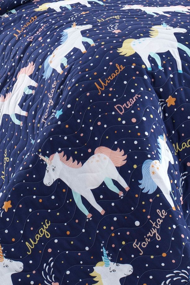 Kapitone Yatak Örtüsü Seti Çift Kişilik MagicUnicorn Laci - 2