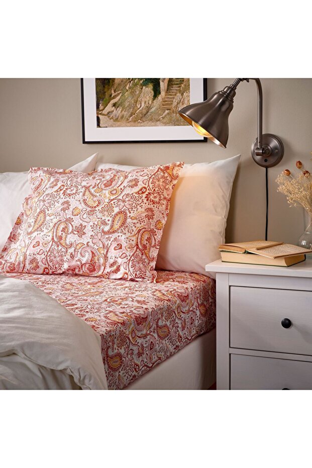 Bed Sheet with Rubber, Gray-White, 180X200 cm