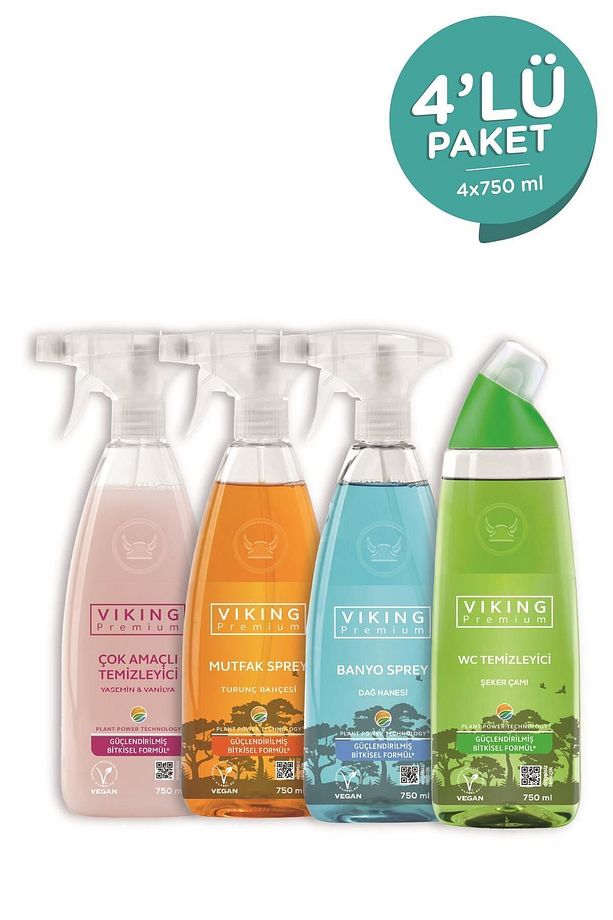Premium 4'lü (çok Amaçlı, Banyo, Mutfak, Wc) Paket 750 Ml X 4 Adet - 1