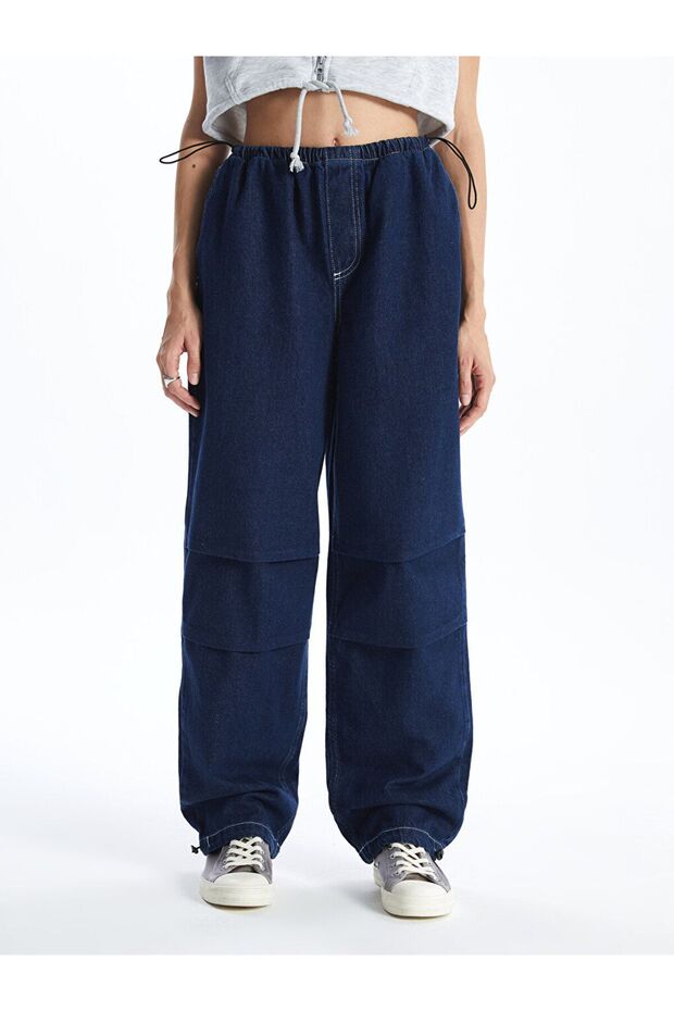LCW Beli Lastikli Jogger Kadın Jean Pantolon - 2