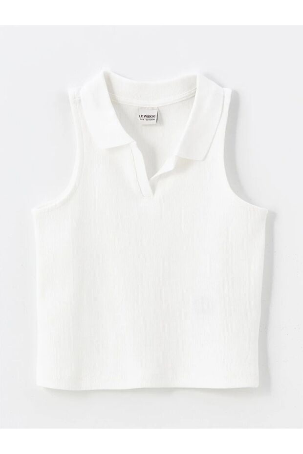 LCW Kids Girl's Polo Neck Crop Tank Top
