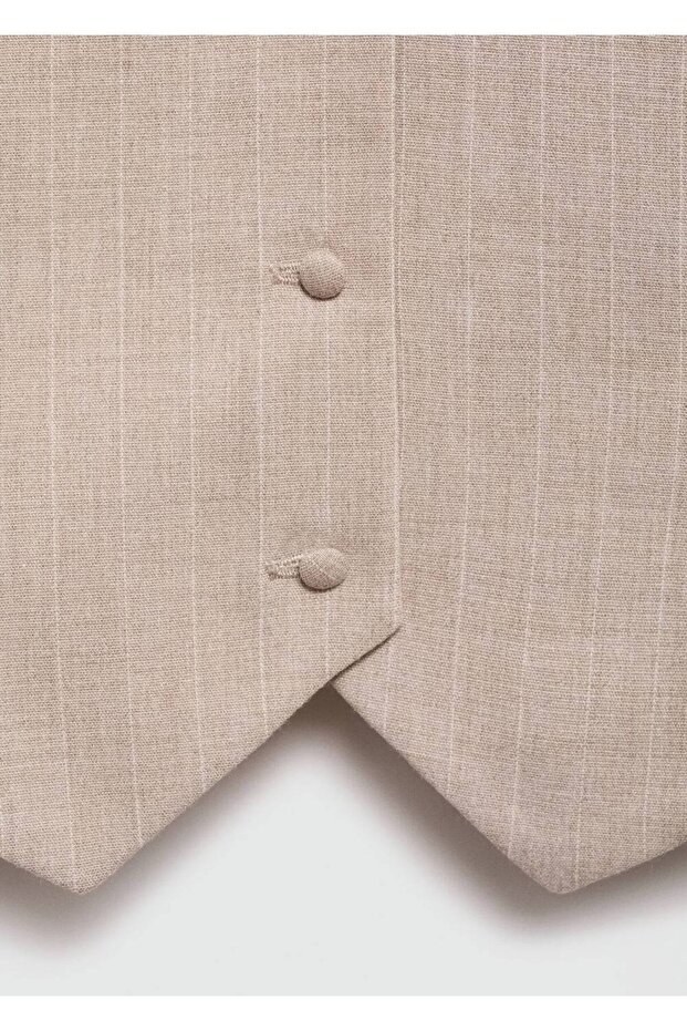 Schlanke, gestreifte Weste mit Neckholder - 5
